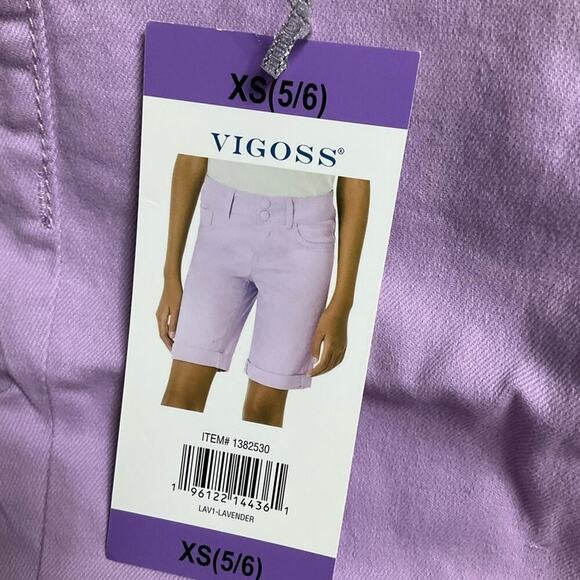 Vigoss Girls Jean Shorts Bermuda Purple Size XS NWT - Picture 2 of 5